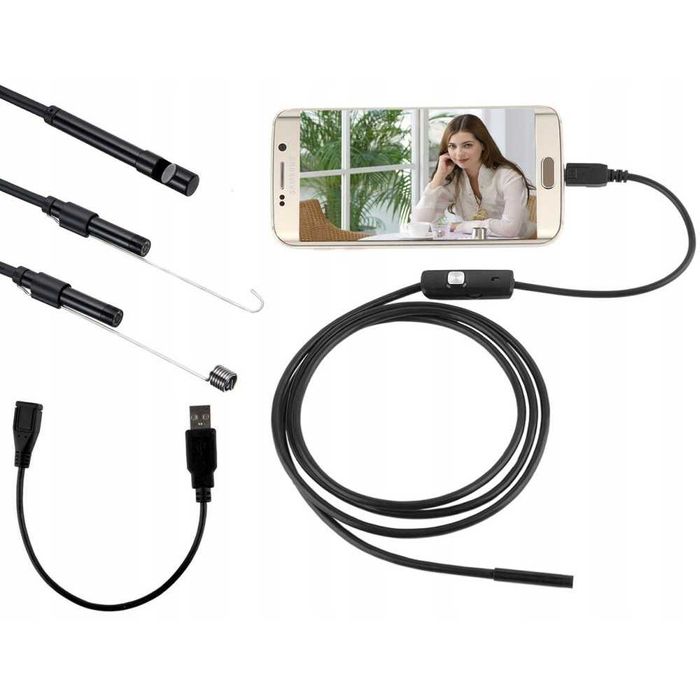 Ендоскоп за телефон/лаптоп 2 или 5 метра 7мм леща