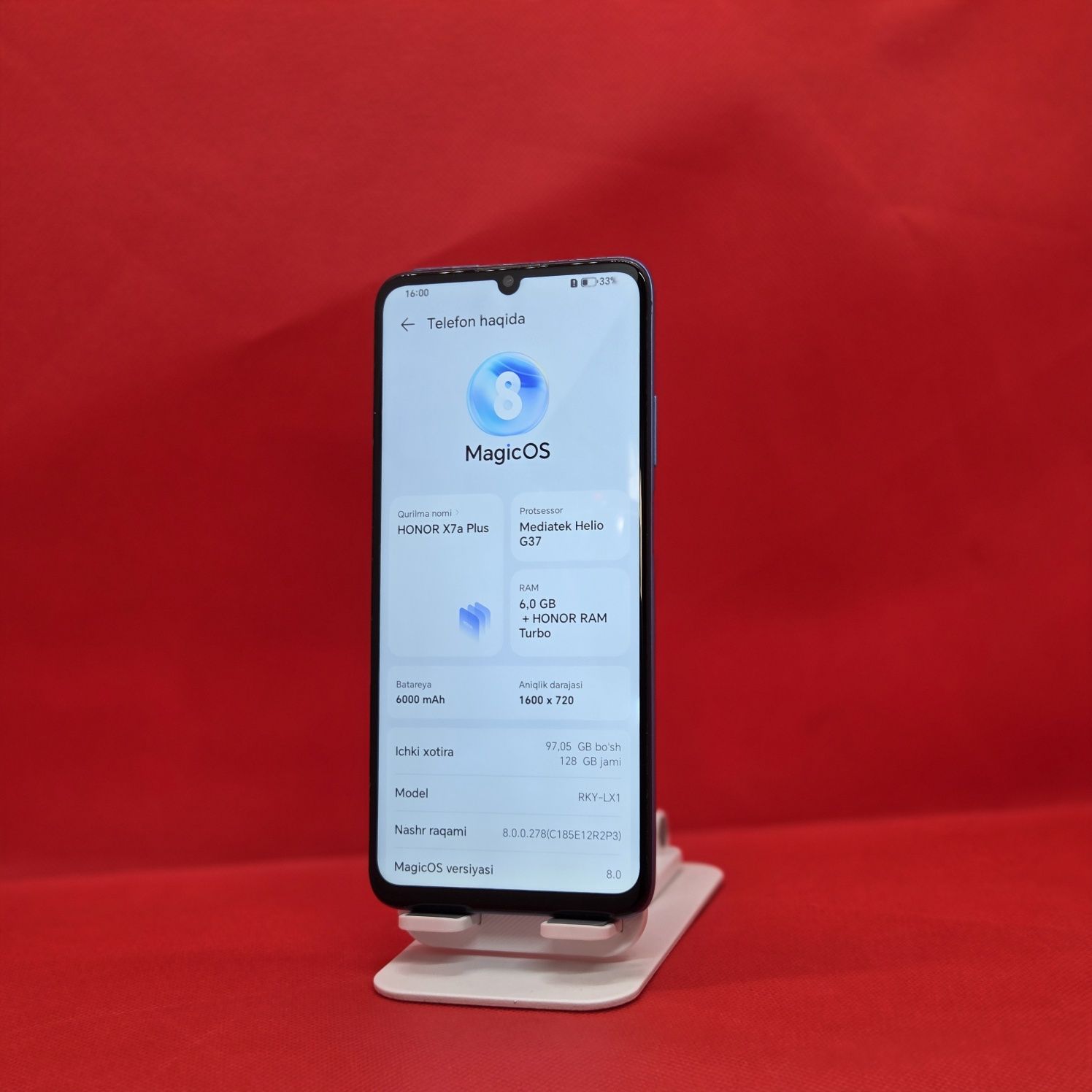 Honor X7a pulus sotiladi dastavka hizmati bor 24/7