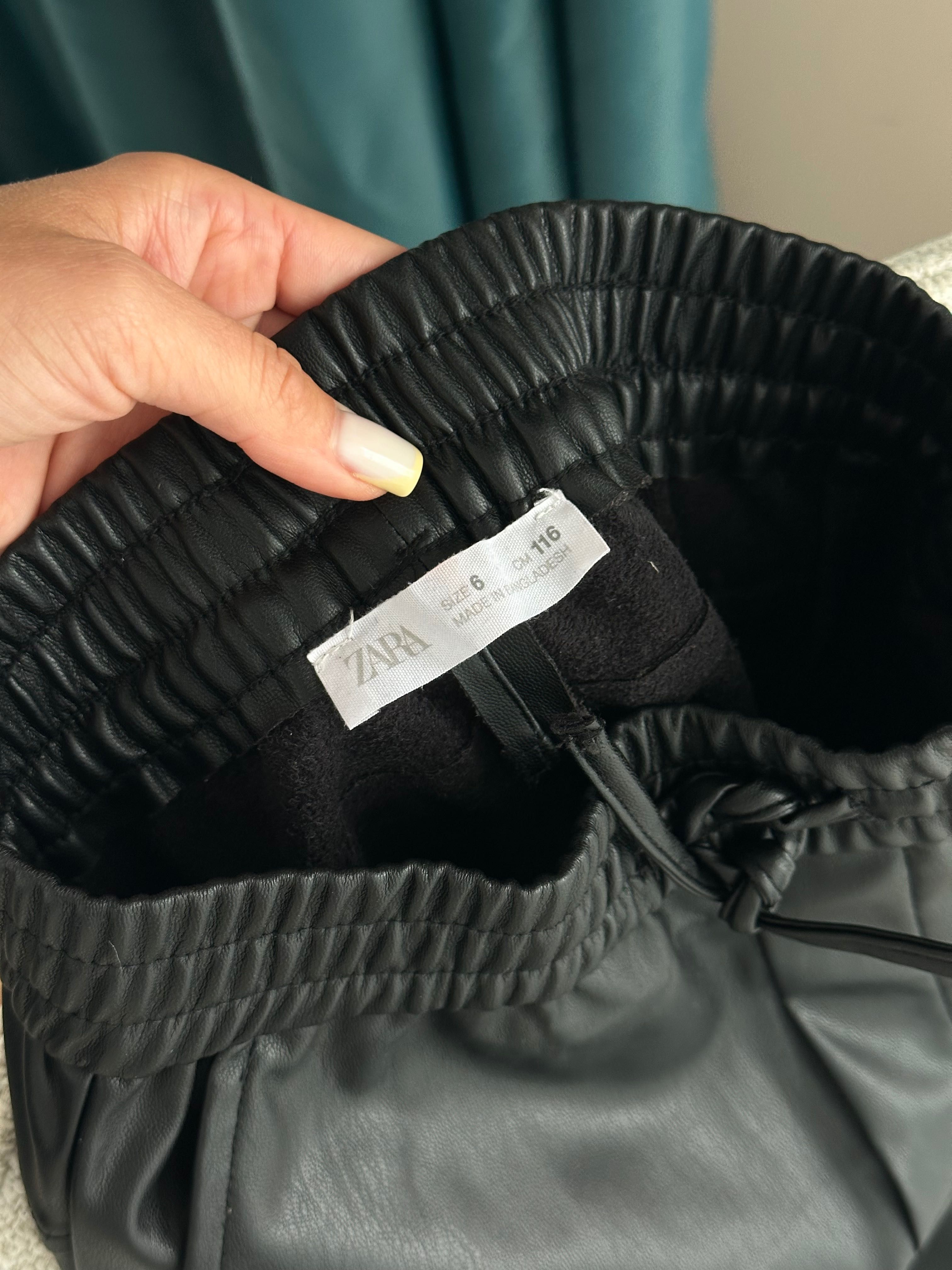 изолирани панталони Zara от изкуствена кожа