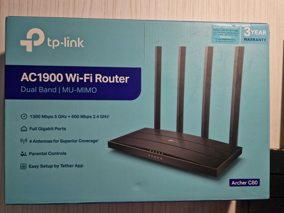Router Wireless TP-Link Archer C80, AC1900, Dual Band, Beamforming