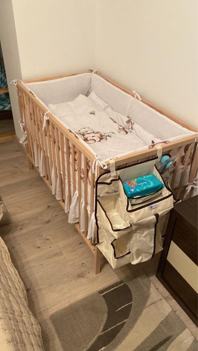 Patut copil cu saltea, asternuturi si protectie pat
