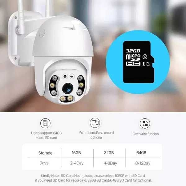 Безжична външна въртяща с 2 антени WIFI Full HD IP camera камера 5MP