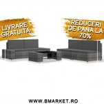 Set mobilier gradina/terasa cu perne 2x canapea/coltar 5 piese Ratan