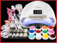 Kit Manichiura Set Unghii False Gel uv Lampa LED 48w 12 GELURI COLOR