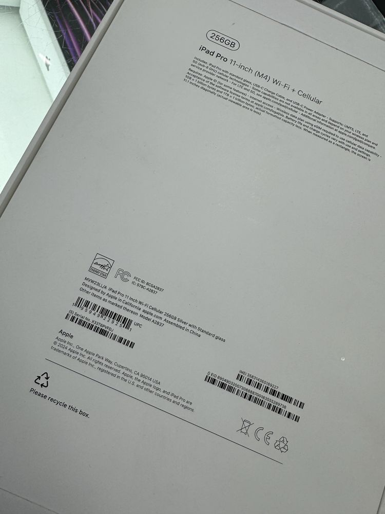 Ipad pro 11 M4 256 sim