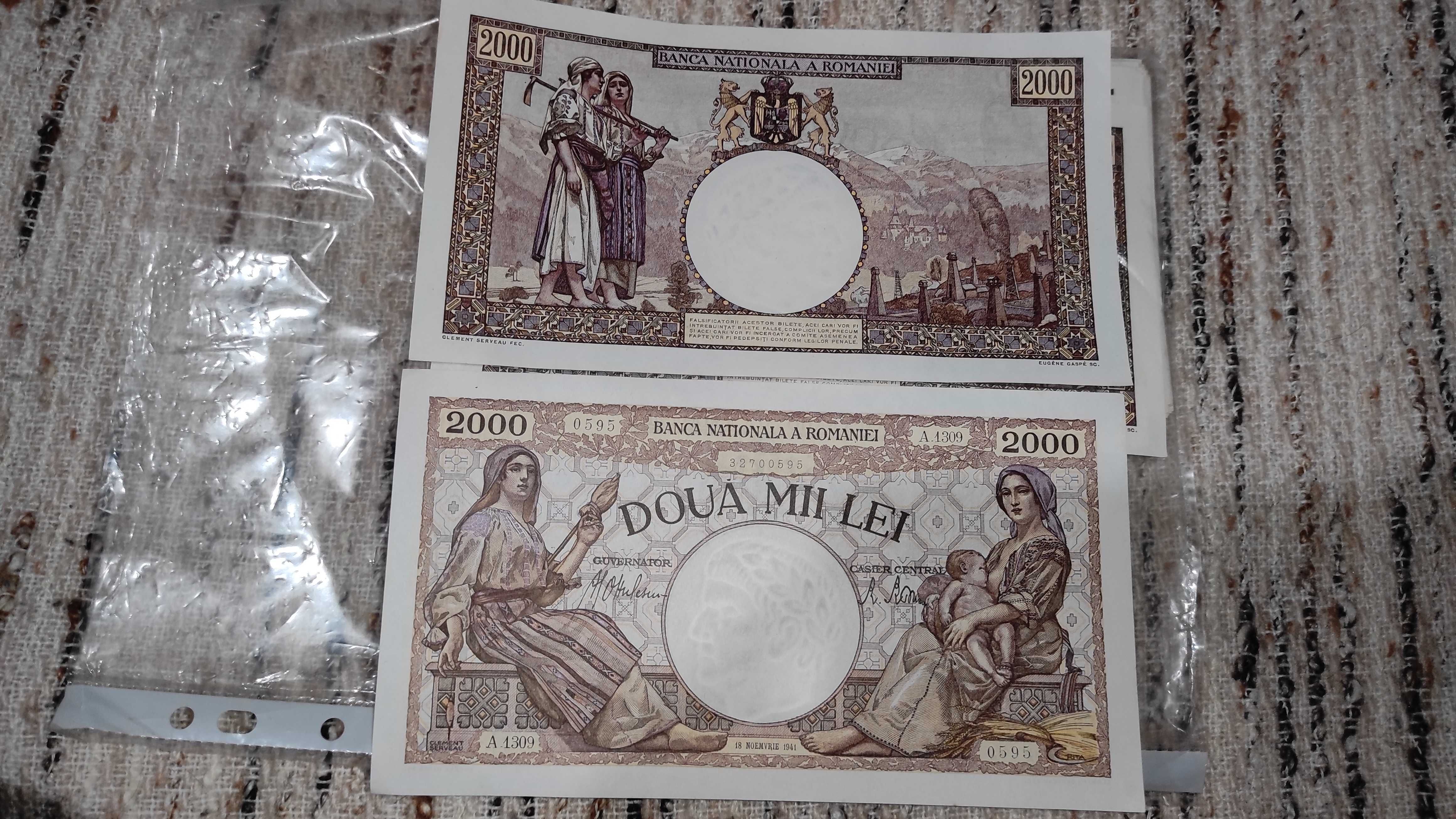 Vand Bacnote de 2000 de lei din 18 noiembrie 1941 Aproape UNC