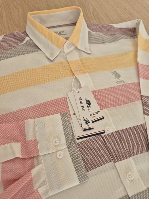 Нова мъжка риза размери L/slim fit/, U.S. POLO ASSN.