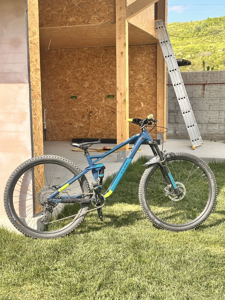 bicicleta cube stereo 120 pro blueberry green