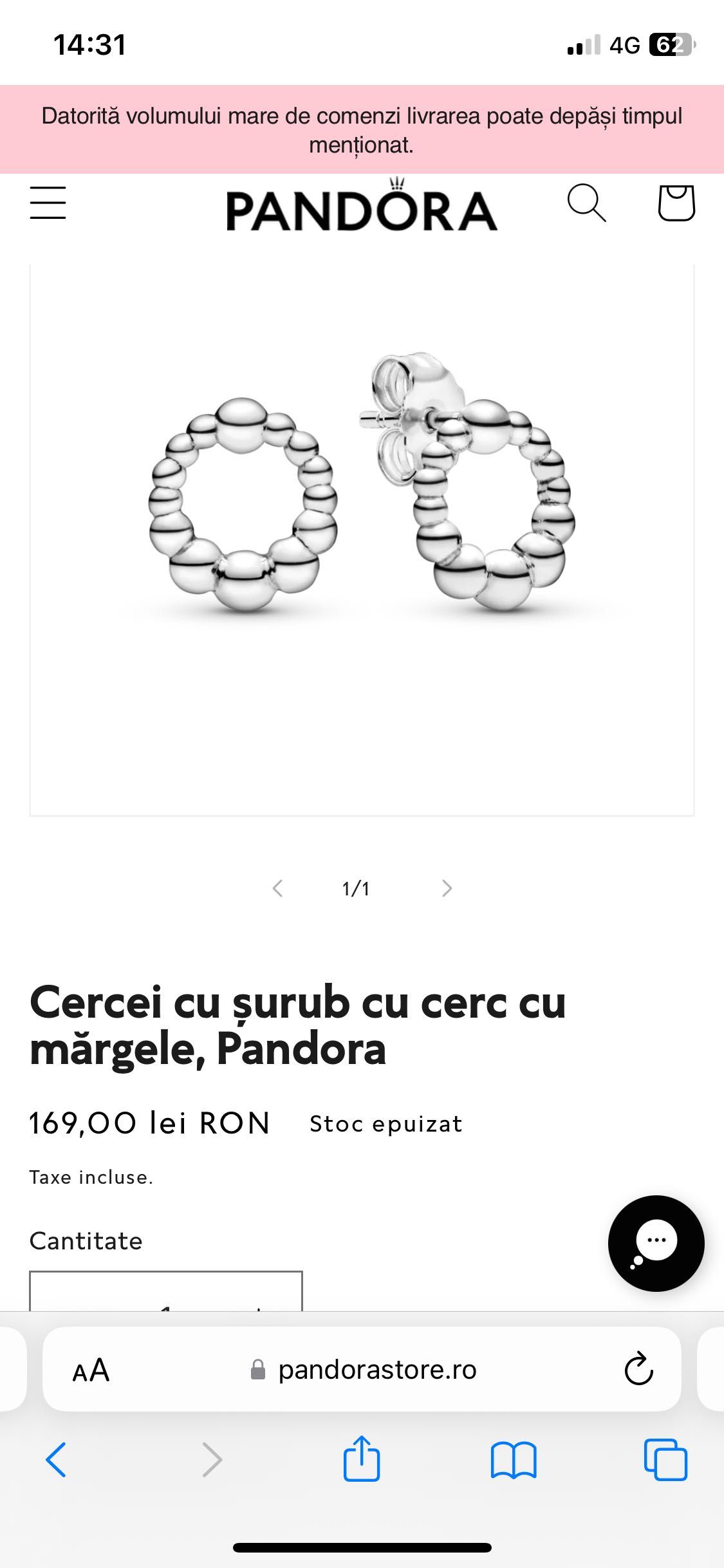 Pandora cercei argint