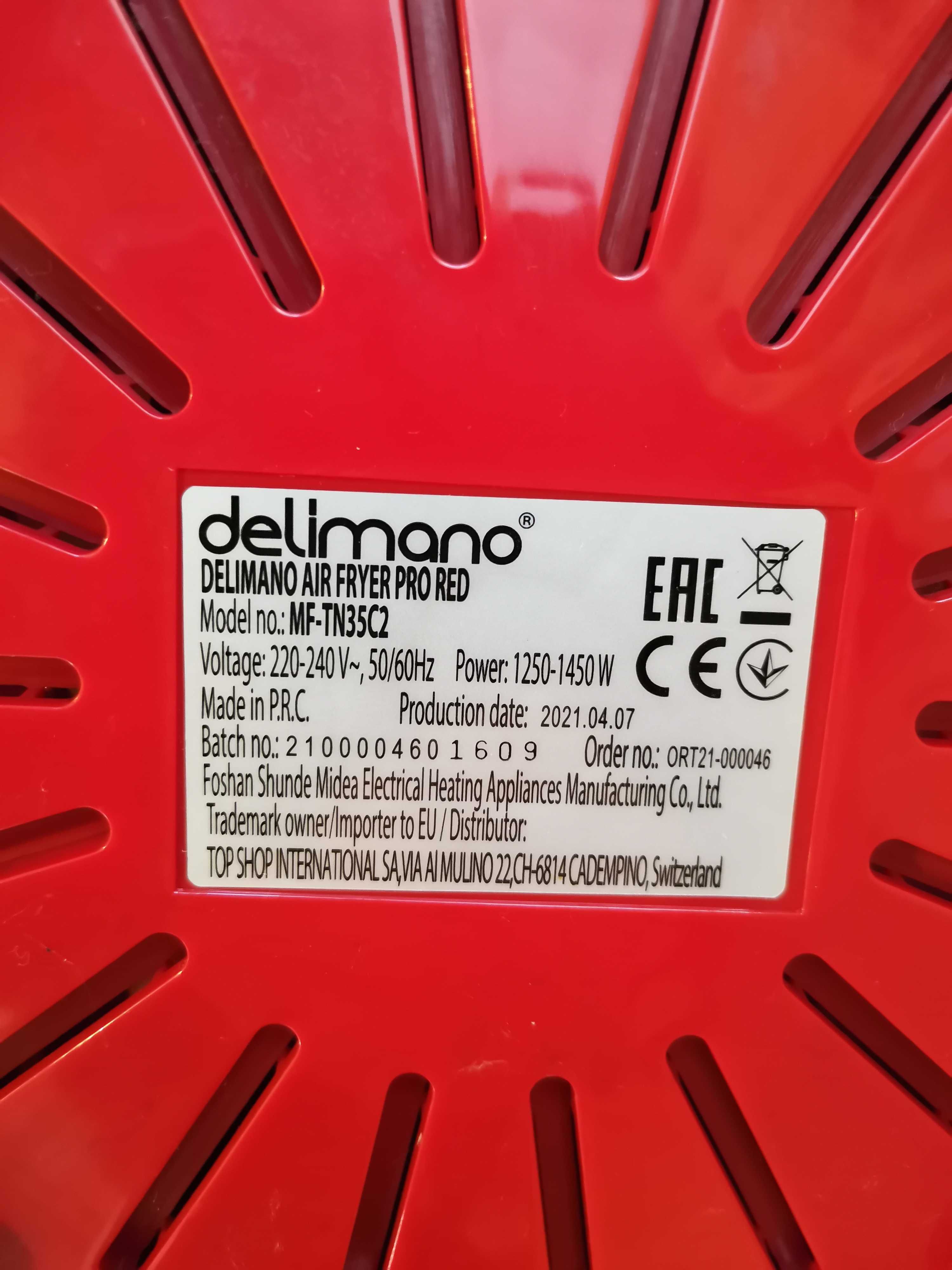 Продавам фритюрник Delimano Air Fryer Pro Red с обем от 3,5 L