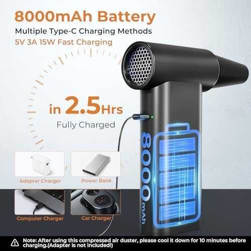 Нов Електрически Въздушен Почистващ Уред 4 Скорости, USB-C Зареждане