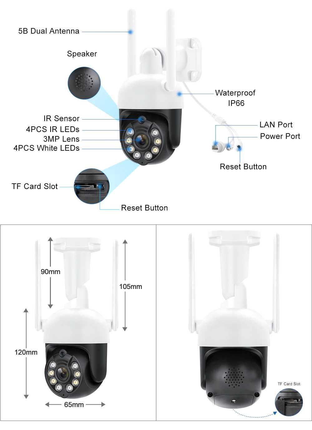 Vând/instalez Camera video  prindere tavan/perete FHD, B2-4MP, 4MP