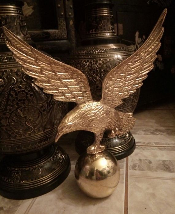 Superb vultur din bronz masiv de dimensiuni impresionante,detalii și f