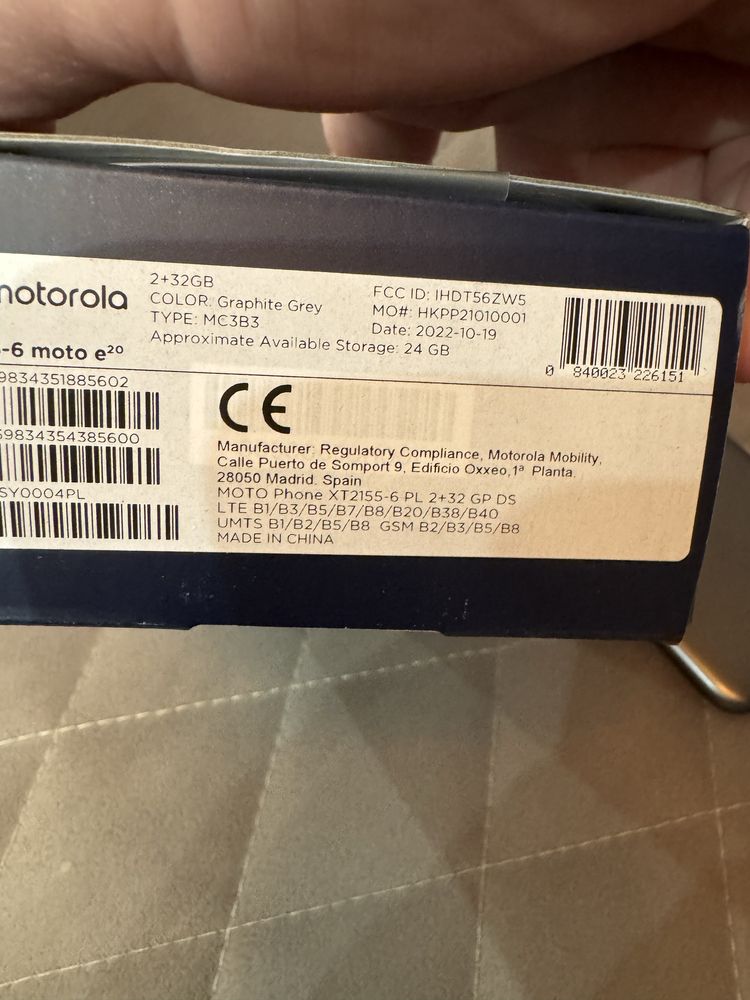 Motorola e20 max vision