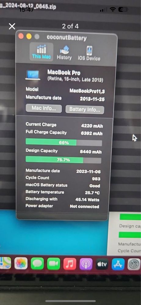 Placa macbook pro retina 15 inch 2013 i7 16 gb