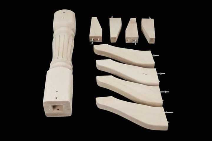 Дървена основа за маса / Крак за маса от бук / стругован крак