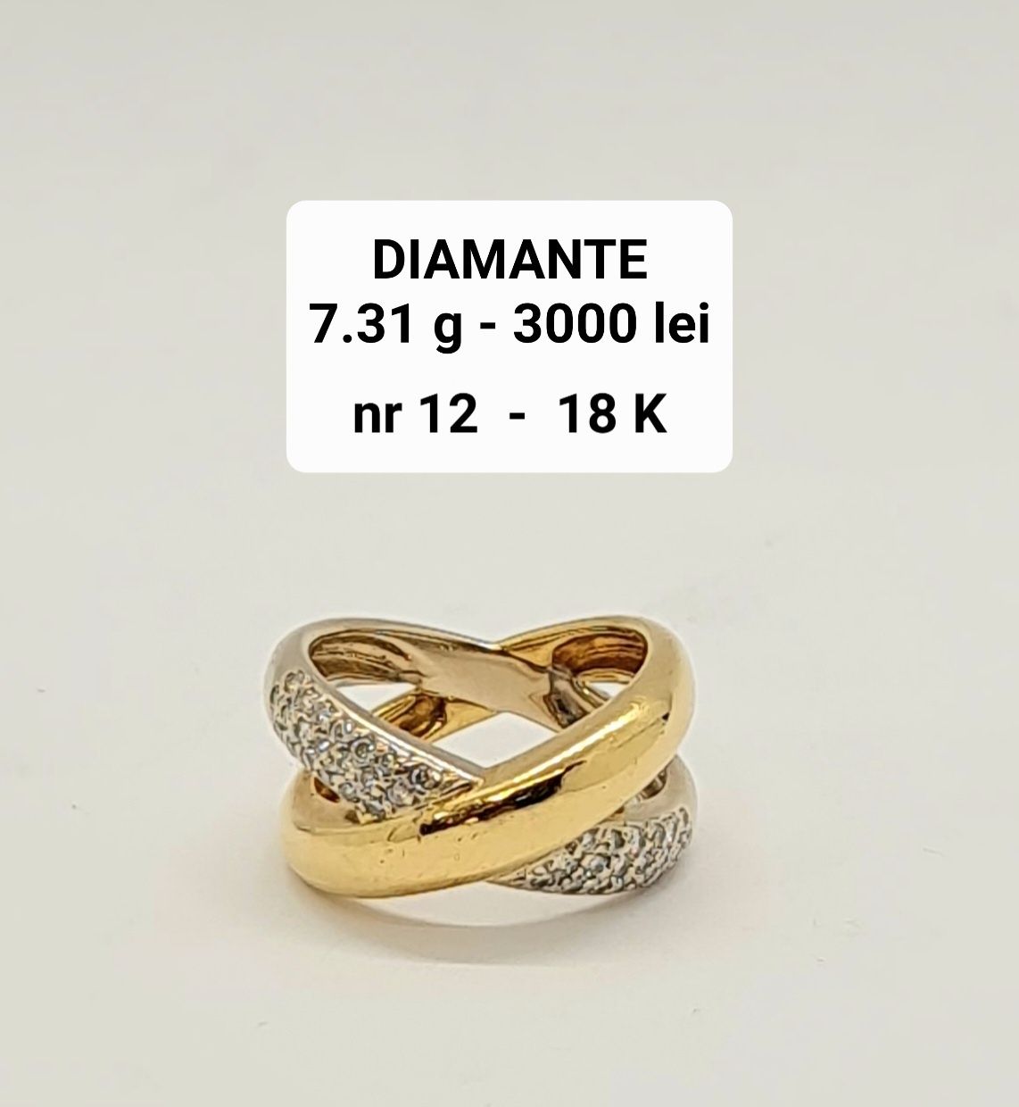 Diamante si aur de 18 k , 7.31 g , la 3000 lei