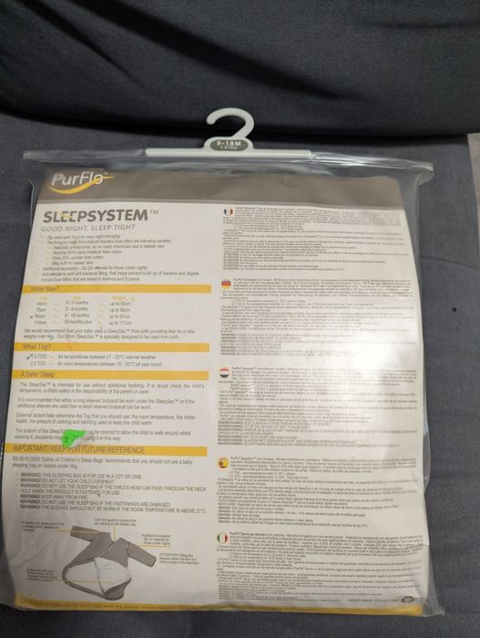 Sac de dormit organic bebe PurFlo (110 cm)