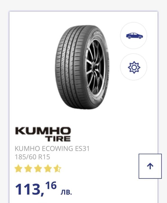 Гуми Kumho Ecowing ES31 185/60/15