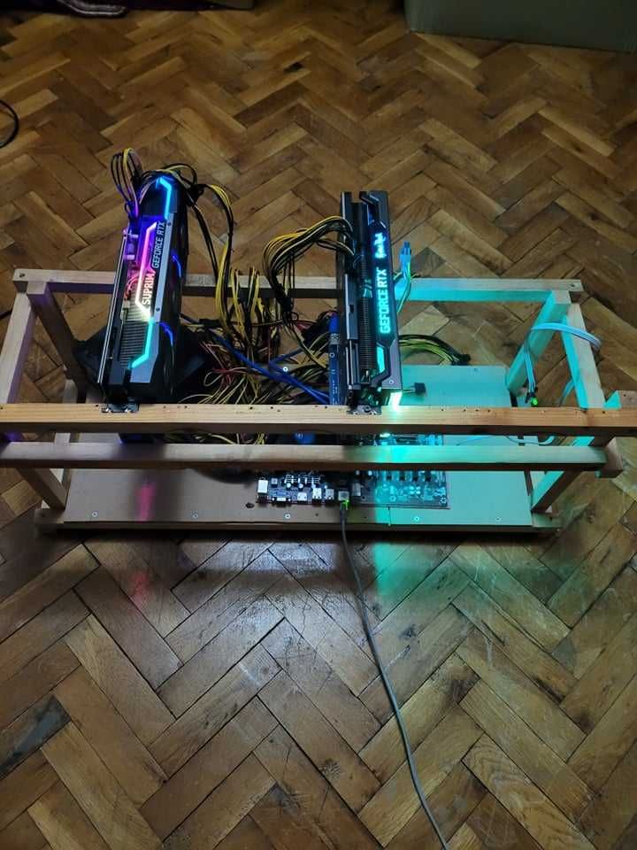 Продавам Mining Rig  2 x RTX 3080 и NON LHR / 200MH