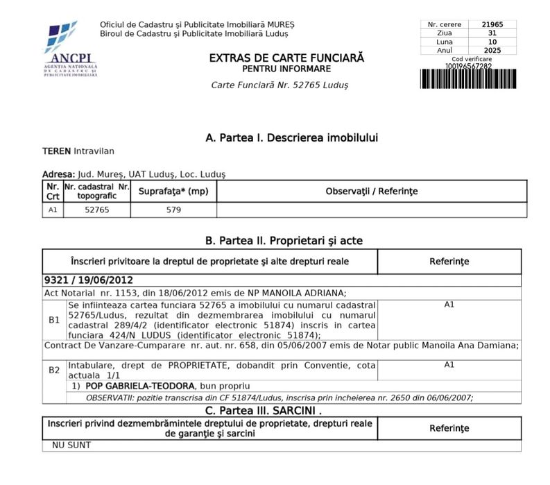 Teren intravilan Ludus