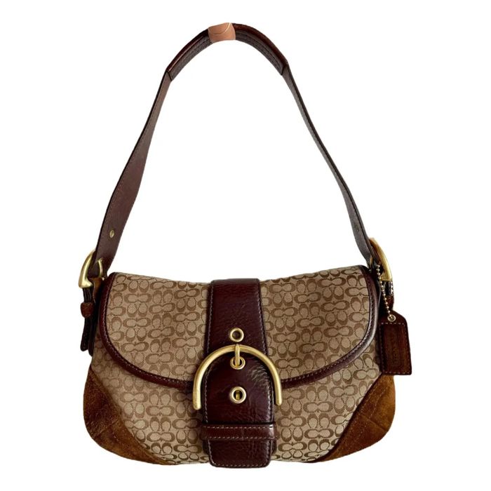 Coach Soho Signature дамска чанта с велурени елементи