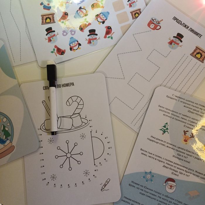 Активни карти за деца за игра с моделин, Коледен подарък за деца 3-6г