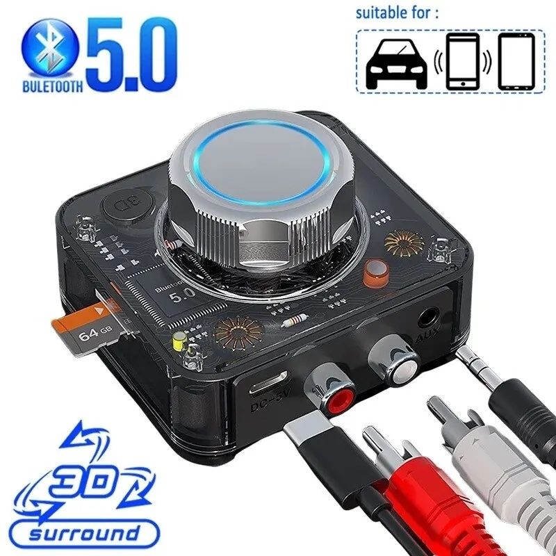 Receptor Audio cu Efect 3D Sunet bluetooth 5.0 cu port MicroSD ȘI RCA