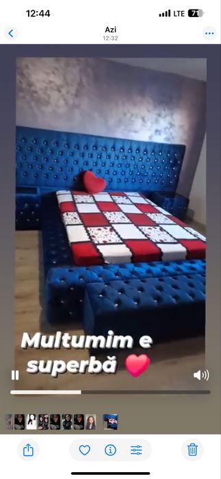 Pat cu noptiera si lădiță