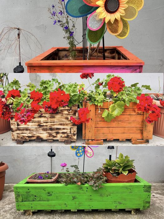 Jardiniere din lemn pentru flori