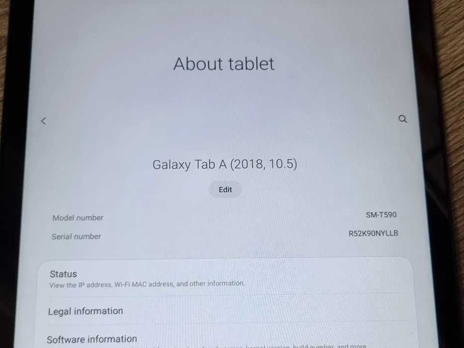 Samsung Tab A T590, 10.5", Octa-Core 1.8 GHz, 3GB RAM, 32GB