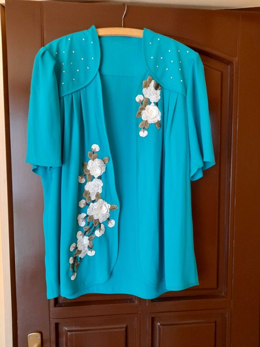 Blazer dama gala-nunta, personalizat UNICAT, georgette sintetic XL-XXL