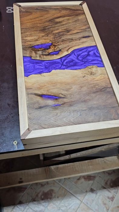 Joc table handmade rășină epoxidica nuc frasin
