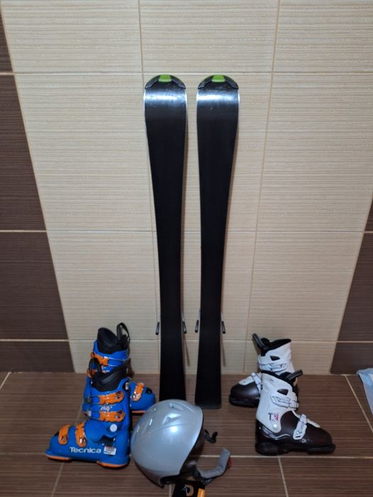 Schiuri copii elan 120cm -clapari/casca/bete