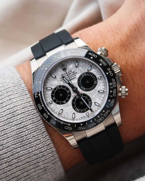 rolex daytona meteorite silver