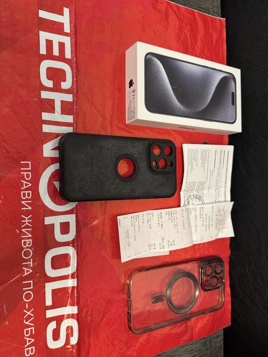 КАТО НОВ 512GB iPhone 15 Pro Max Technopolis Гаранция 2025 Blue