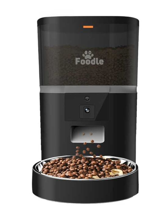 Hranitor Automat Pentru Caini si Pisici, Foodle, 6L, Wifi Camera Video