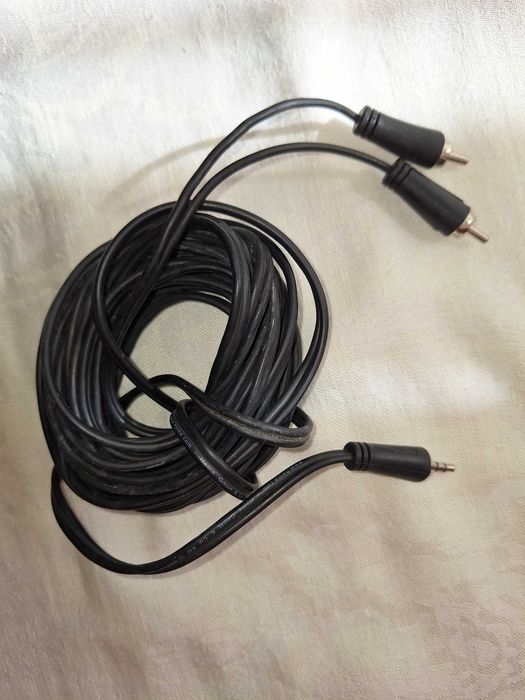 Cablu audio stereo RCA - tata  la  Jack 3,5 mm - tata, 12 m