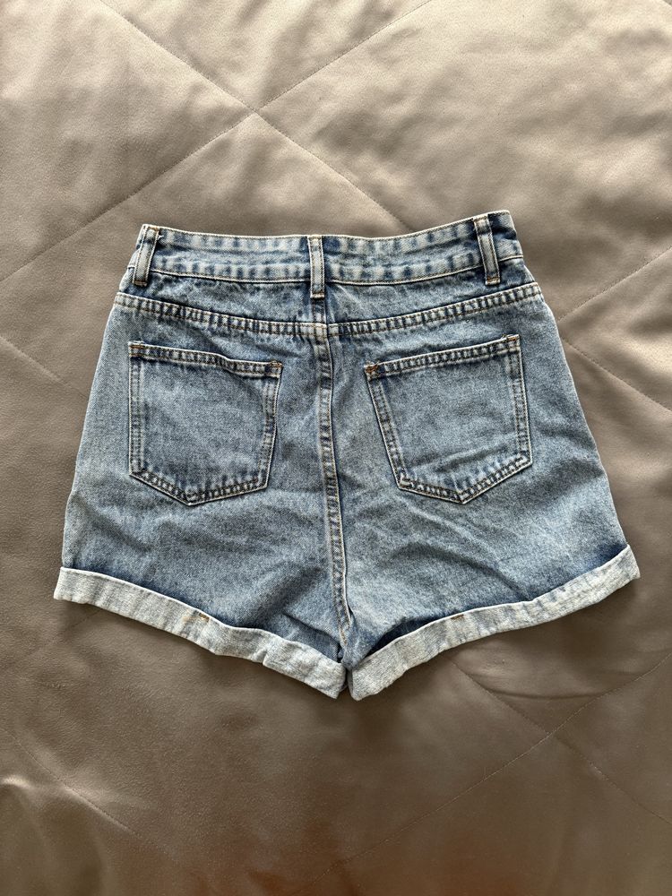 DENIM къси панталонки с висока талия