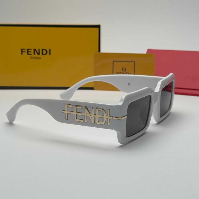 Слънчеви очила Fendi Bold Square Big Logo нови черно и бяло UV400 CE