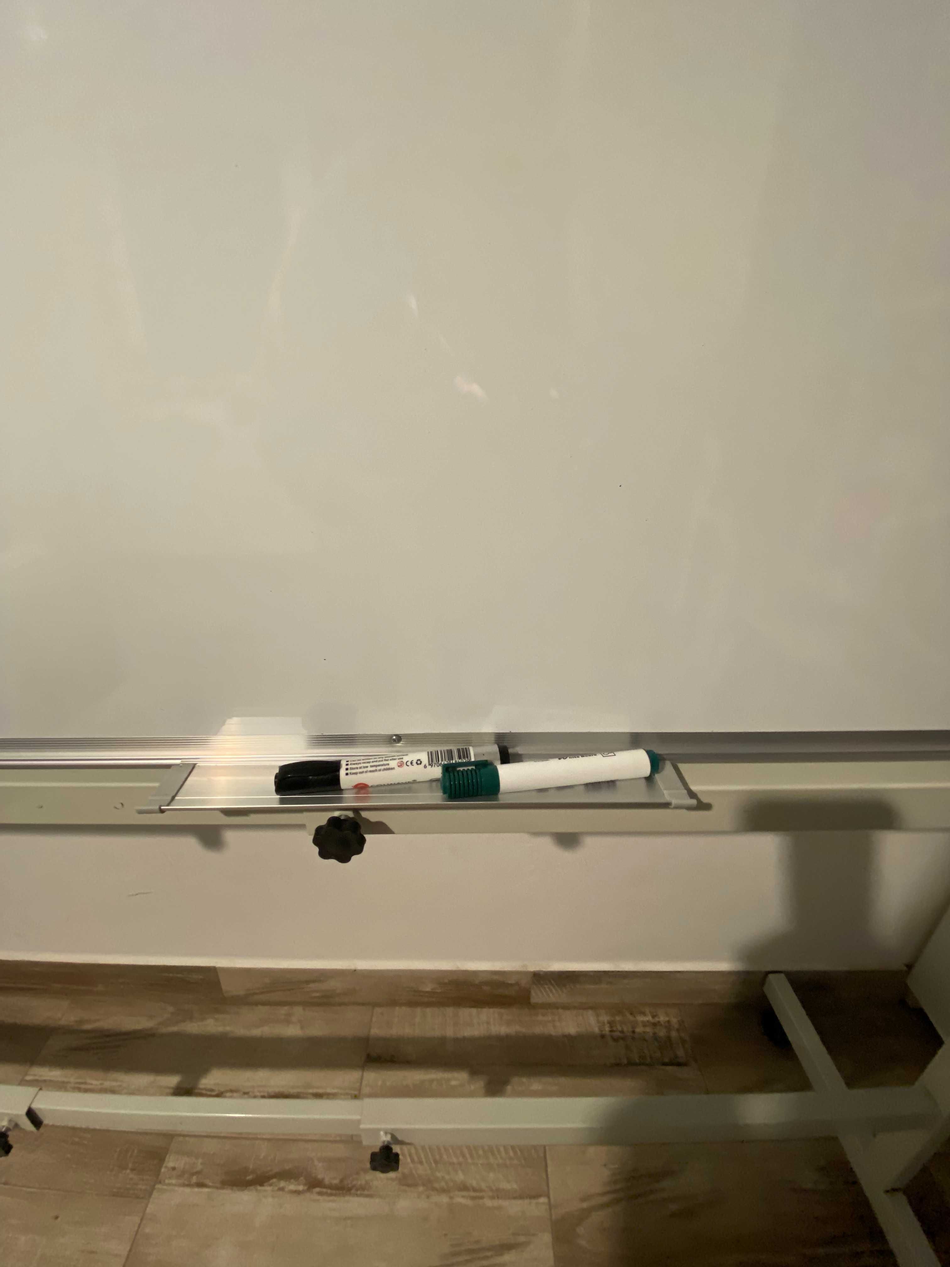Tabla alba magnetica rotativa, 100x150 cm, 2 fete, suport mobil