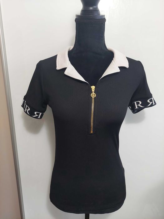 Tricou NOU negru River Island cu fermoar auriu