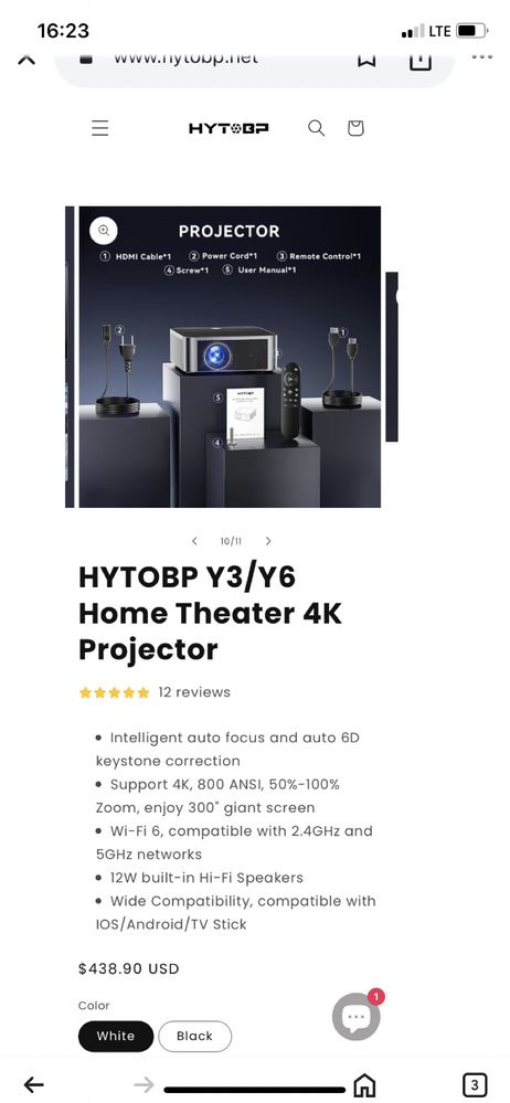 До 300’’ страхотен качествен прожектор за домашно кино HYTOBP Y6