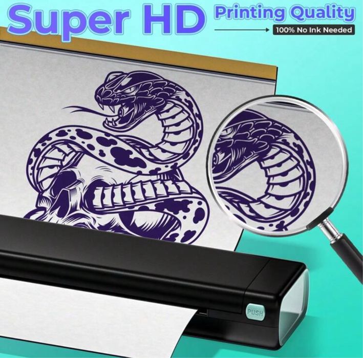 Imprimantă tatuaj Phomemo M08F A4 + 10 foi - Nou,Sigilat