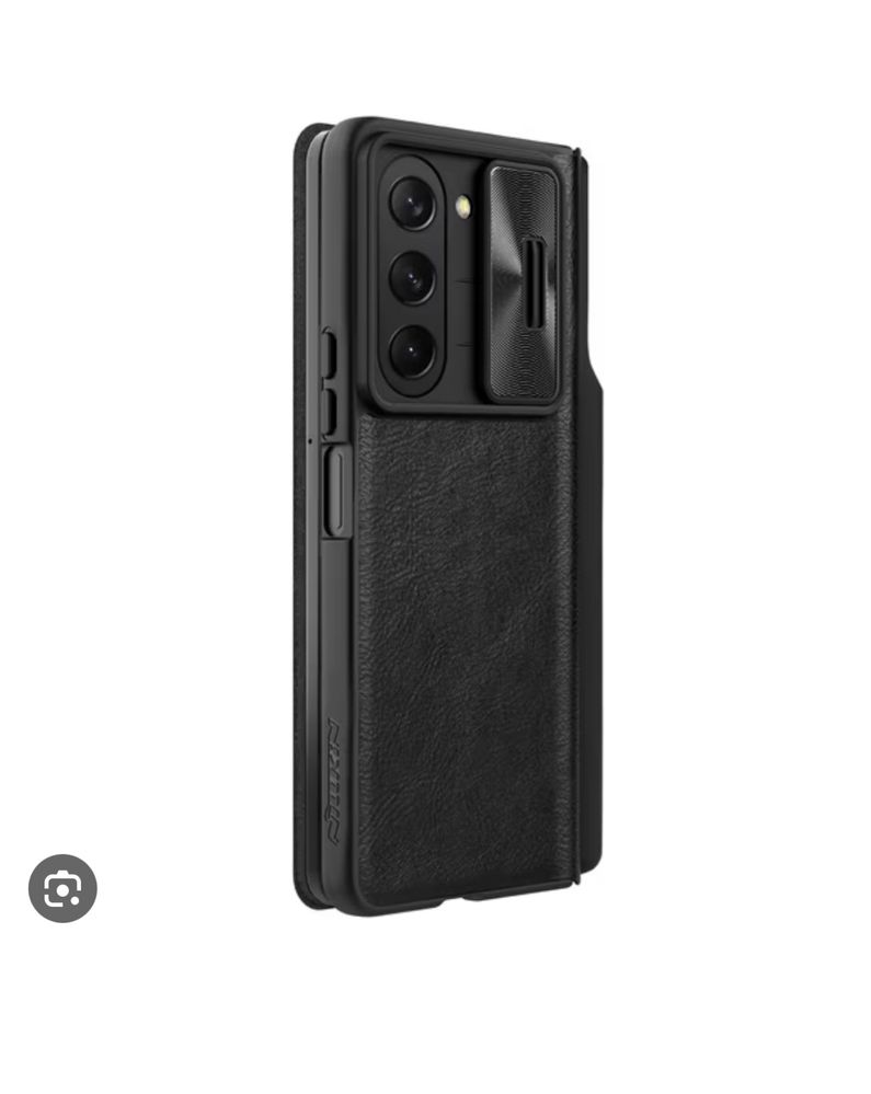 Samsung Z FOLD 4 5 - Husa Nillkin Flip Cover Case Neagra Piele Fina
