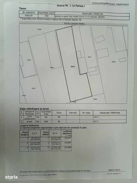 Vand parcela teren,st.700 mp.,  Vladimirescu,intre case,langa Primarie