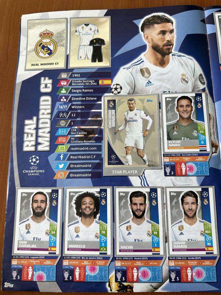 Vand album Topps Champions League 2017/2018 complet