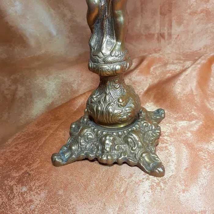 Sfesnice sculprurale bronz, sec 19 Baroc Victorian, antique