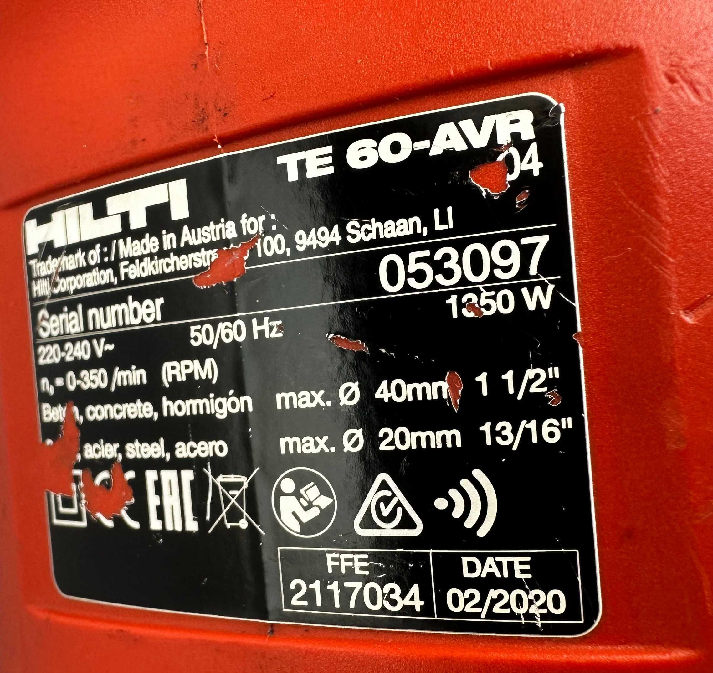 Hilti TE 60-AVR - Комбиниран перфоратор 1350W 8.0J