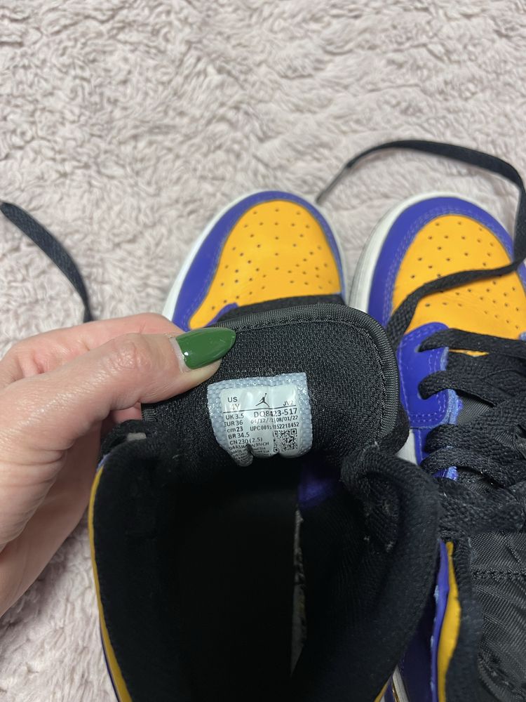 Nike Air Jordan 1 Mid PS Lakers sneakers, 36 номер, Найк оригинални
